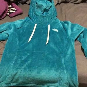 Teal north face sweatshirt